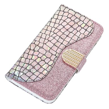SKALO Samsung S22 Croco Kimaltava lompakkokotelo - Ruusukulta