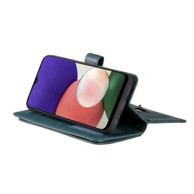 SKALO Samsung A22 5G 10-lokeroa Lompakkokotelo - Tummanvihreä