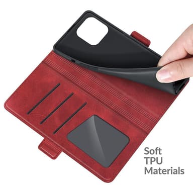 SKALO iPhone 13 Pro Max Premium Wallet Lompakkokotelo - Punainen