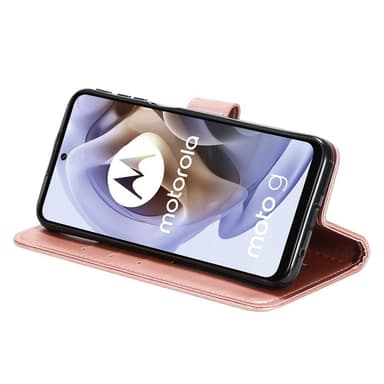 SKALO Moto G31 / G41 Mandala lompakkokotelo - Ruusukulta