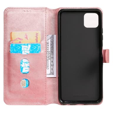 SKALO Samsung A22 5G Classic Lompakkokotelo - Ruusukulta