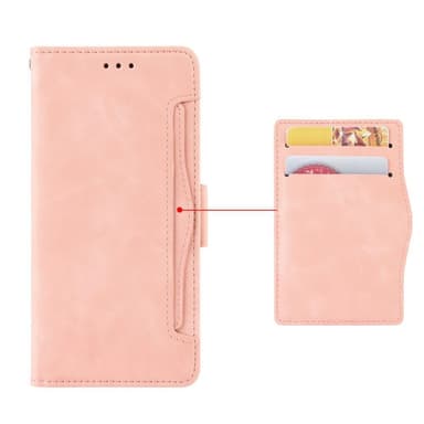 SKALO Moto G60S 6-lokeroa Lompakkokotelo - Pinkki