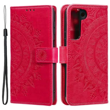 SKALO Samsung S22+ Mandala lompakkokotelo - Cerise - Cerise