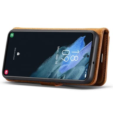 DG MING Samsung S22 2-in-1 magneetti lompakkokotelo - Ruskea