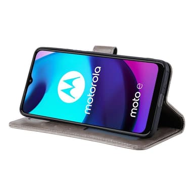 SKALO Moto E20/E30/E40 Mandala lompakkokotelo - Harmaa