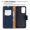 SKALO Samsung A52/A52s Premium Litchi Lompakkokotelo - Sininen
