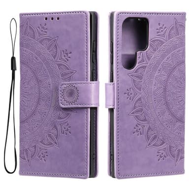 SKALO Samsung S22 Ultra Mandala lompakkokotelo - Violetti