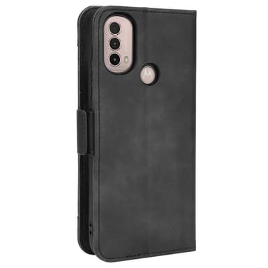 SKALO Moto E20/E30/E40 6-lokeroa Lompakkokotelo - Musta
