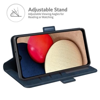 SKALO Samsung A02s / A03s Premium Wallet Lompakkokotelo - Sininen