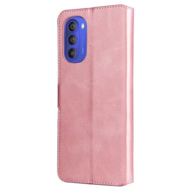 SKALO Moto G51 Classic Lompakkokotelo - Ruusukulta