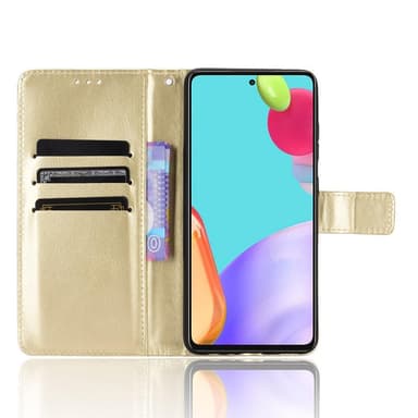 SKALO Samsung A52/A52s Crazy Horse lompakko PU nahka - Kulta