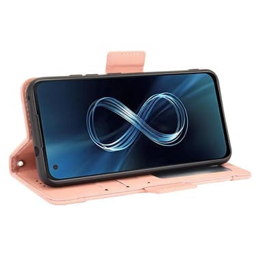 SKALO Asus Zenfone 8 6-lokeroa Lompakkokotelo - Pinkki