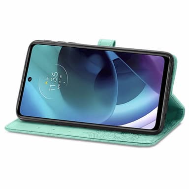 SKALO Moto G51 Mandala lompakkokotelo - Turkoosi
