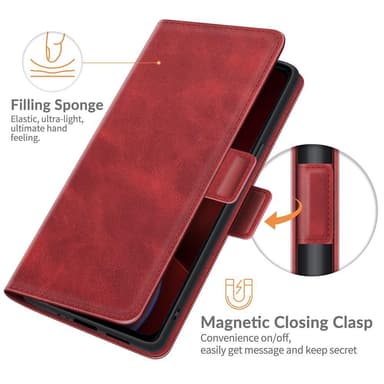 SKALO iPhone 13 Pro Max Premium Wallet Lompakkokotelo - Punainen