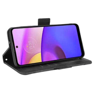 SKALO Moto E20/E30/E40 6-lokeroa Lompakkokotelo - Musta
