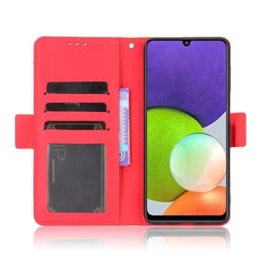 SKALO Samsung A22 4G 6-lokeroa Lompakkokotelo - Punainen