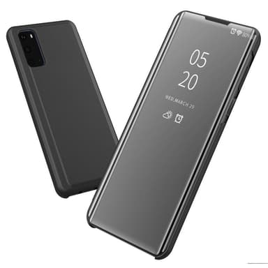 SKALO Samsung S21 FE Clear View Mirror Lompakko - Musta
