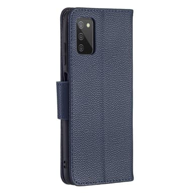 SKALO Samsung A02s / A03s Premium Litchi Lompakkokotelo - Sininen