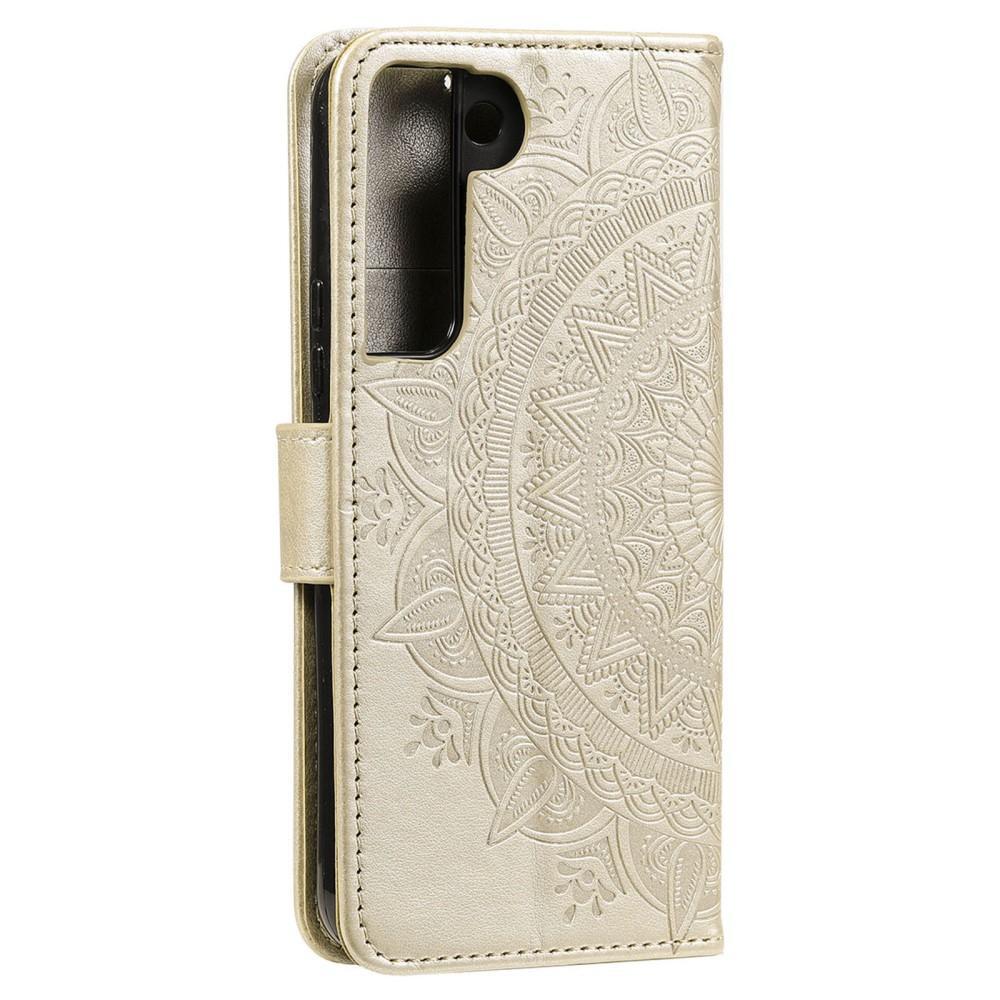 SKALO Samsung S22 Mandala lompakkokotelo - Kulta