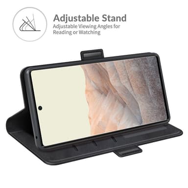 SKALO Google Pixel 6 Premium Wallet Lompakkokotelo - Musta