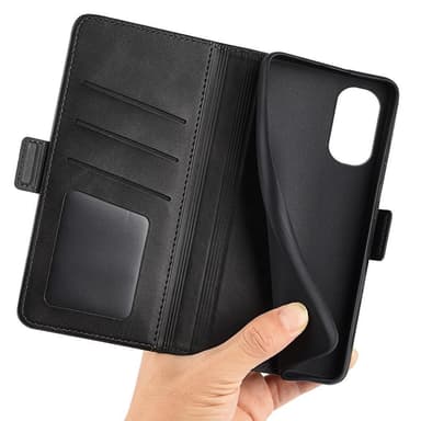 SKALO Moto G31 / G41 Premium Wallet Lompakkokotelo - Musta