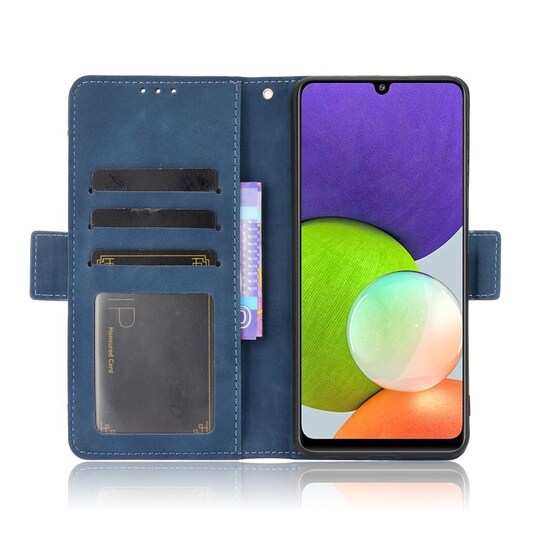 SKALO Samsung A22 4G 6-lokeroa Lompakkokotelo - Sininen
