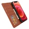 SKALO iPhone 13 DOLIZMA 2 in 1 magneettinen lompakkokotelo - Ruskea