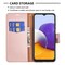 SKALO Samsung A22 5G Premium Litchi Lompakkokotelo - Ruusukulta