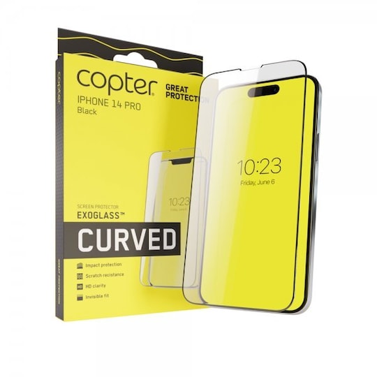 Copter iPhone 14 Pro Näytönsuoja Exoglass Curved Fullglue Black