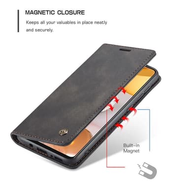 CASEME Retro lompakkokotelo Samsung Galaxy S21: lle
