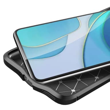 Litchi Skin pehmeä TPU-kotelo OnePlus 9: lle - musta