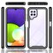 SKALO Samsung A22 4G Iskunkestävä Clear Hybridi Suojakuori - Musta