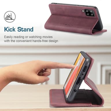 CASEME Retro lompakkokotelo Samsung Galaxy S21 Viininpunainen