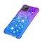 SKALO Samsung A22 4G Juoksuhiekka Glitter Sydämet TPU kuori - Violetti-Sininen
