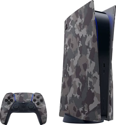 PS5 kuori pelikonsolille (Grey Camouflage)