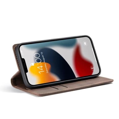 CASEME Retro lompakkokotelo iPhone 13 Prolle - Kahvi