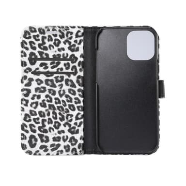 Leopardikuvioinen lompakkokuori iPhone 12 Pro Maxille - Valkoinen