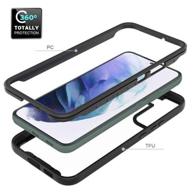 SKALO Samsung S22+ Iskunkestävä Clear Hybridi Suojakuori - Musta