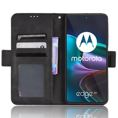 Lompakkoteline puhelimelle Motorola Edge 30 5G - musta