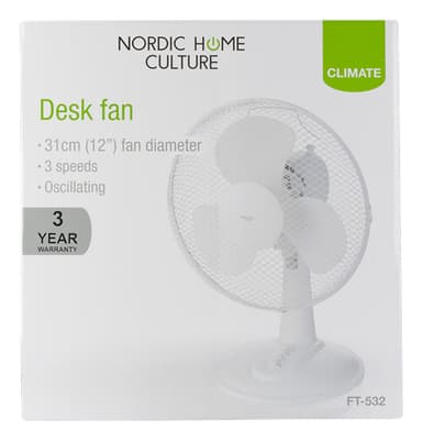 NORDIC HOME CULTURE Pöytätuuletin, 310mm, kolme nopeutta 40w