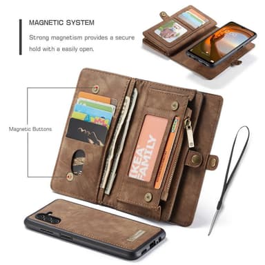 CASEME Samsung Galaxy A13 5G/A04s 4G 2-in-1 Irrotettava - Kahvi