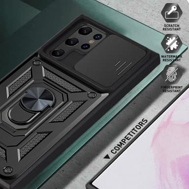 SKALO Samsung S22 Ultra Armor hybridi metallirengas kameran liukusäädin - - Musta