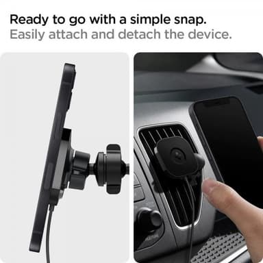 Spigen Autoteline OneTap Magnetic Car Mount Air Vent Wireless Charging Musta