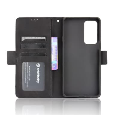 Wallet Stand Flip -puhelinkotelo Motorola Edge 20: lle - musta