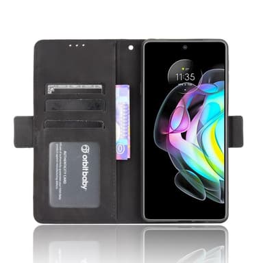 Wallet Stand Flip -puhelinkotelo Motorola Edge 20: lle - musta