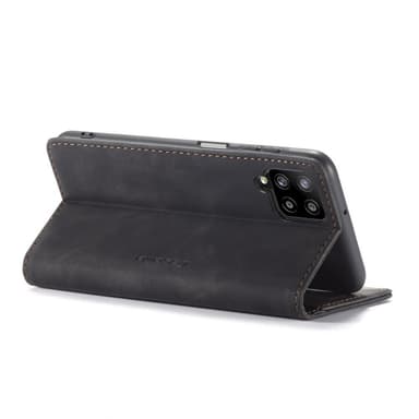 CASEME Retro Lompakkokotelo Samsung Galaxy A12 - Musta