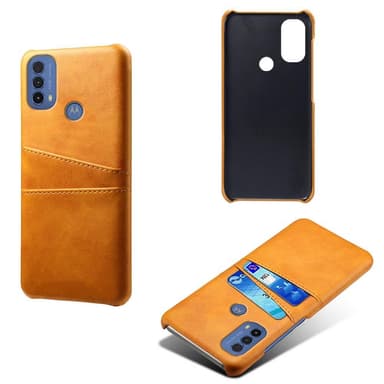 SKALO Moto E20/E30/E40 PU-nahkainen Korttikotelo - Vaaleanruskea