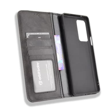Wallet Stand Flip -puhelinkotelo Motorola Edge 20 Prolle - musta