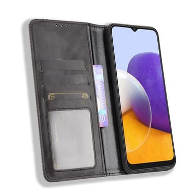 Samsung Galaxy A22 5G Lompakkoteline Käännettävä Puhelinkotelo - Musta