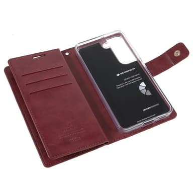 Samsung Galaxy S22+ MERCURY GOOSPERY Mansoor Lompakkokotelo - Viininpunainen